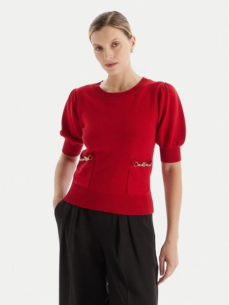 Fracomina Sweter FR25WT7019K55601 Czerwony Slim Fit. Czerwone swetry nierozpinane damskie Fracomina, s, bez wzorów, z syntetyku, bez kołnierzyka, bez ramiączek. Za 259.99 zł.