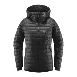 Kurtka puchowa damska Haglöfs Spire Mimic Hood. Czarne kurtki sportowe damskie Haglöfs, l, bez wzorów, z puchu, bez ramiączek, bez kaptura, trekkingowe. Za 429.99 zł.