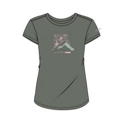 Damski T-shirt z okrągłym dekoltem z wełny merino CMP. Zielone t-shirty damskie CMP, xs, bez wzorów, z materiału, bez kołnierzyka, bez ramiączek. Za 258.60 zł.