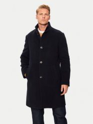 Tommy Hilfiger Płaszcz wełniany MW0MW37956 Granatowy Regular Fit. Niebieskie płaszcze męskie Tommy Hilfiger, na zimę, m, bez wzorów, z wełny, bez kołnierzyka, bez kaptura. Za 1,799.00 zł.