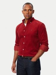 Tommy Hilfiger Koszula Solid MW0MW40486 Czerwony ciemny Regular Fit. Czerwone koszule męskie Tommy Hilfiger, l, bez wzorów, z bawełny, bez kołnierzyka, bez ramiączek. Za 409.99 zł.