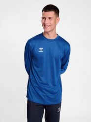 Bluza Hummel Essential. Niebieskie bluzy damskie Hummel, xl, bez wzorów, z dzianiny, klasyczne, bez ramiączek, bez kaptura. Za 190.00 zł.
