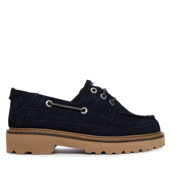 Półbuty Tommy Jeans. Niebieskie półbuty damskie Tommy Jeans, bez wzorów, z jeansu, bez obcasa, na płaskiej podeszwie, bez zapięcia. Za 415.99 zł.