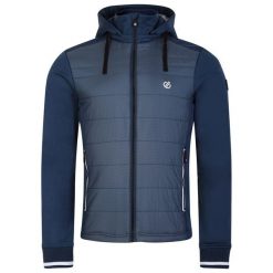 Męska Kurtka Hybrydowa Z Kapturem I Pełnym Zamkiem Błyskawicznym. Niebieskie kurtki męskie Dare 2B, m, bez wzorów, sportowe, z kapturem. Za 201.99 zł.