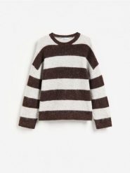 Sweter z wełną z alpaki - wielobarwny. Swetry nierozpinane damskie Reserved, l, bez wzorów, z dzianiny, bez kołnierzyka, bez ramiączek. Za 199.99 zł.