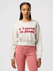 DAMSKA BLUZA WRANGLER RELAXED SWEATSHIRT OAT 112362582. Bluzy damskie Wrangler, xs, bez wzorów, bez ramiączek, bez kaptura. Za 169.99 zł.