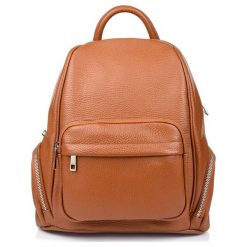Plecak camelowy skórzany U21. Brązowe plecaki męskie bez wzorów, z materiału. Za 329.99 zł.
