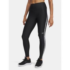 Legginsy Under Armour HeatGear Rib. Czarne legginsy damskie Under Armour, bez wzorów. Za 149.99 zł.