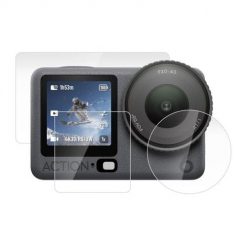 Zestaw szkieł hartowanych Puluz dla DJI Osmo Action 6 (3 szt.). Zegarki sportowe Puluz, bez wzorów, szklane. Za 20.00 zł.