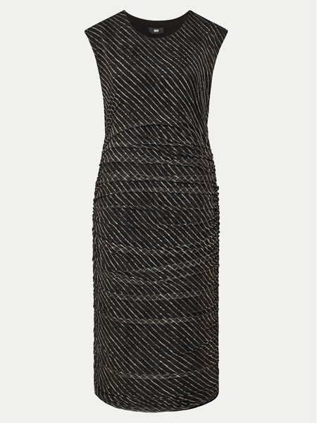 DKNY Sukienka koktajlowa P4ADEWPO Czarny Regular Fit. Czarne sukienki damskie DKNY, xs, bez wzorów, z bawełny, wizytowe, bez kołnierzyka, bez ramiączek. Za 429.99 zł.