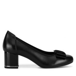 Czółenka Lasocki. Czarne czółenka damskie Lasocki, bez wzorów, bez obcasa, bez zapięcia. Za 219.99 zł.