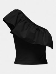 ONLY Bluzka Soffy 15320339 Czarny Regular Fit. Czarne bluzki damskie ONLY, l, bez wzorów, z bawełny, bez kołnierzyka, bez ramiączek. Za 49.99 zł.