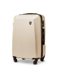 WALIZKA ŚREDNIA WINGS PLOVER 24" CHAMPAGNE. Brązowe walizki damskie Wings, bez wzorów, z materiału, średnie. Za 219.90 zł.