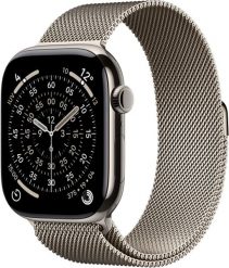 Smartwatch Apple Watch 11 GPS + Cellular 46mm Natural Titanium Milanese Loop S/M Szary (MFCY4MP/A). Szare zegarki smartwatch Apple, bez wzorów. Za 3,899.00 zł.