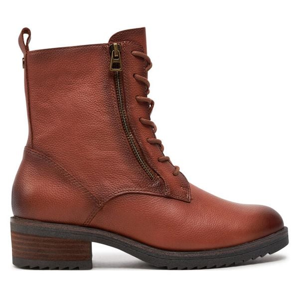 Trzewiki Caprice. Brązowe botki damskie Caprice, bez wzorów, bez obcasa, na płaskiej podeszwie, bez zapięcia. Za 359.99 zł.