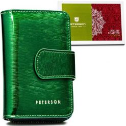 Portfel damski Peterson PTN 76115-SH zielony. Zielone portfele damskie Peterson, ze skóry. Za 97.99 zł.
