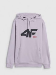 4F Bluza dresowa regular z kapturem męska - szara L. Szare bluzy sportowe męskie 4F, l, bez wzorów, z dresówki, z kapturem, trekkingowe. Za 189.99 zł.