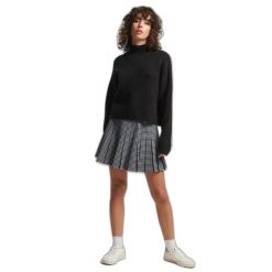 Damski sweter z szyją Superdry Vintage Essential. Czarne swetry nierozpinane damskie Superdry, na lato, l, bez wzorów, z elastanu, klasyczne, bez kołnierzyka, bez ramiączek. Za 261.50 zł.