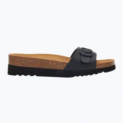 Klapki damskie Scholl Ginni Wide Med. Czarne klapki damskie Scholl, bez wzorów, sportowe, bez obcasa, bez zapięcia. Za 219.99 zł.
