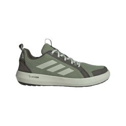 Buty trekkingowe adidas Terrex Boat. Zielone trekkingi męskie Adidas, bez zapięcia. Za 357.80 zł.