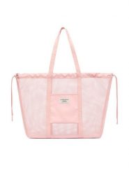 Guess Jeans Torebka WBEO-GUESS-M-003-09 Różowy. Czerwone shopperki damskie Guess Jeans, z aplikacjami, z jeansu, bez dodatków. Za 159.99 zł.