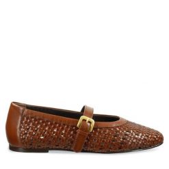 Baleriny Gant. Brązowe balerinki damskie GANT, bez wzorów, bez obcasa, bez zapięcia. Za 459.99 zł.