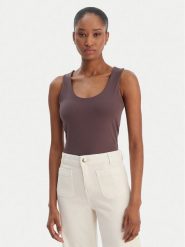 Marella Top Tiglio 2615941051 Brązowy Slim Fit. Brązowe topy damskie Marella, xl, bez wzorów, z syntetyku, bez kołnierzyka, bez ramiączek. Za 319.99 zł.