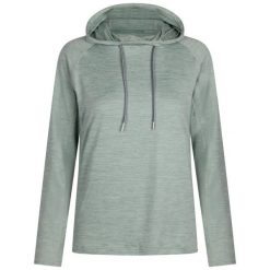 Trespass Hattie - Aktywna damska bluza z kapturem Teal Mist. Niebieskie bluzy damskie Trespass, bez wzorów, sportowe, bez ramiączek, z kapturem. Za 283.99 zł.