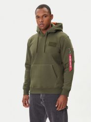 Alpha Industries Bluza Red Stripe 178314 Zielony Regular Fit. Zielone bluzy męskie Alpha Industries, m, bez wzorów, z bawełny, bez ramiączek, bez kaptura. Za 259.99 zł.
