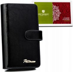 Portfel damski Peterson PTN PL-603 czarny. Czarne portfele damskie Peterson, ze skóry. Za 139.99 zł.
