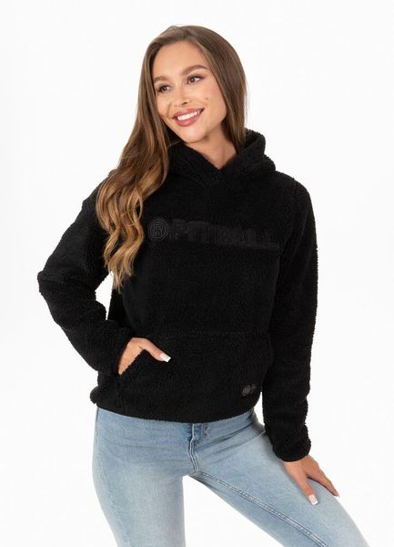 Bluza damska Pitbull z kapturem Aragona. Czarne bluzy damskie PITBULL, s, z aplikacjami, z poliesteru, bez ramiączek, z kapturem. Za 219.00 zł.