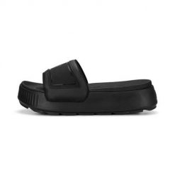 Klapki damskie Puma Karmen Slide. Klapki damskie Puma, bez wzorów, z materiału, sportowe, bez obcasa, bez zapięcia. Za 219.00 zł.