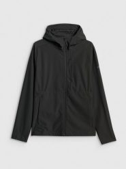 4F Kurtka softshell wiatroodporna membrana 8000 męska - czarna 3XL. Czarne kurtki męskie 4F, m, bez wzorów, z materiału, bez kaptura. Za 399.99 zł.