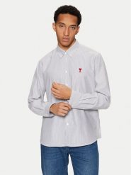 AMI Paris Koszula BFUSH063.CO0087 Szary Regular Fit. Szare koszule męskie AMI PARIS, m, bez wzorów, z bawełny, bez kołnierzyka, bez ramiączek. Za 879.99 zł.