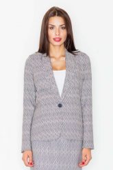 Elegancki Wzorzysty Żakiet na Jeden Guzik Wzór 30. Czarne marynarki i żakiety damskie Figl, bez wzorów, z materiału, eleganckie, bez kołnierzyka, bez ramiączek. Za 279.00 zł.