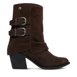 Kowbojki G-Star. Brązowe botki damskie G-Star, bez wzorów, retro, bez obcasa, na słupku, bez zapięcia. Za 399.99 zł.