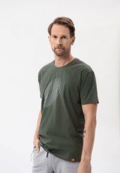T-shirt z grubszej bawełny, Comfort Fit, T-FORM. Brązowe t-shirty męskie Volcano, l, bez wzorów, z bawełny, bez kołnierzyka, bez ramiączek. Za 69.99 zł.