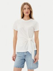 Tommy Hilfiger T-Shirt WW0WW44559 Écru Regular Fit. T-shirty damskie Tommy Hilfiger, xxs, bez wzorów, z bawełny, bez kołnierzyka, bez ramiączek. Za 159.99 zł.