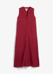 Muślinowa szmizjerka z czystej bawełny. Fioletowe sukienki damskie bonprix, bez wzorów, z bawełny, bez kołnierzyka, bez ramiączek, maxi, oversize. Za 124.99 zł.