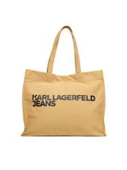 Karl Lagerfeld Jeans Torebka A1W50002 Beżowy. Brązowe shopperki damskie Karl Lagerfeld Jeans, bez wzorów, z jeansu, bez dodatków. Za 189.99 zł.