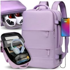 PLECAK DO SAMOLOTU PODRÓŻNY WIZZAIR 40x30x20 BAGAŻ PODRĘCZNY KABINOWY USB. Zielone plecaki męskie NICEBIKE, bez wzorów, z materiału, biznesowe. Za 99.89 zł.