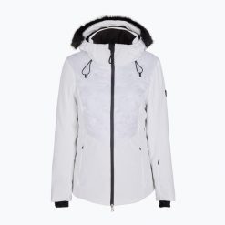 Kurtka narciarska damska EA7 Emporio Armani Giubbotto 6RTG04. Białe kurtki sportowe damskie EA7 Emporio Armani, na zimę, m, bez wzorów, z elastanu, bez ramiączek, bez kaptura, narciarskie. Za 1,229.00 zł.