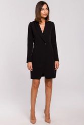 Elegancka sukienka marynarka na jeden guzik czarna. Czarne marynarki i żakiety damskie Stylove, bez wzorów, z elastanu, biznesowe, z asymetrycznym kołnierzem, bez ramiączek. Za 275.00 zł.