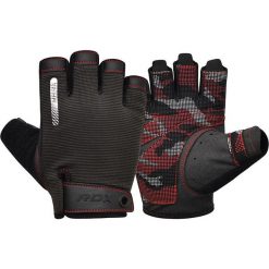 Rękawiczki gimnastyczne T2 - Half Finger - Czerwony – S. Czerwone rękawiczki męskie RDX SPORTS, bez wzorów, z bawełny. Za 317.85 zł.