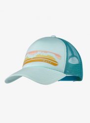 Czapka z daszkiem Buff Trucker Cap - chara mint. Niebieskie czapki damskie Buff, bez wzorów, z bawełny. Za 109.99 zł.