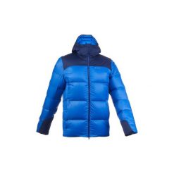 Kurtka trekkingowa Trek 900 męska. Niebieskie kurtki męskie FORCLAZ, m, bez wzorów, z elastanu, bez kaptura. Za 399.99 zł.