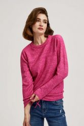 Sweter z wiązaniem fuksjowy. Swetry nierozpinane damskie MOODO, l, bez wzorów, z elastanu, bez kołnierzyka, bez ramiączek. W wyprzedaży za 59.99 zł.