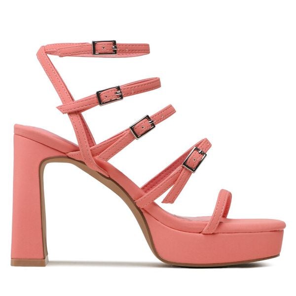 Sandały DeeZee. Pomarańczowe sandały damskie DeeZee, bez wzorów, bez obcasa, na słupku, bez zapięcia. Za 189.99 zł.