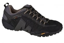 Buty trekkingowe męskie Merrell Intercept. Czarne trekkingi męskie Merrell, z materiału, bez zapięcia. Za 671.75 zł.