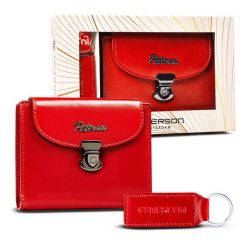 Zestaw prezentowy Peterson PTN SET-D-19-KCS czerwony. Czerwone portfele damskie Peterson, ze skóry. Za 87.99 zł.